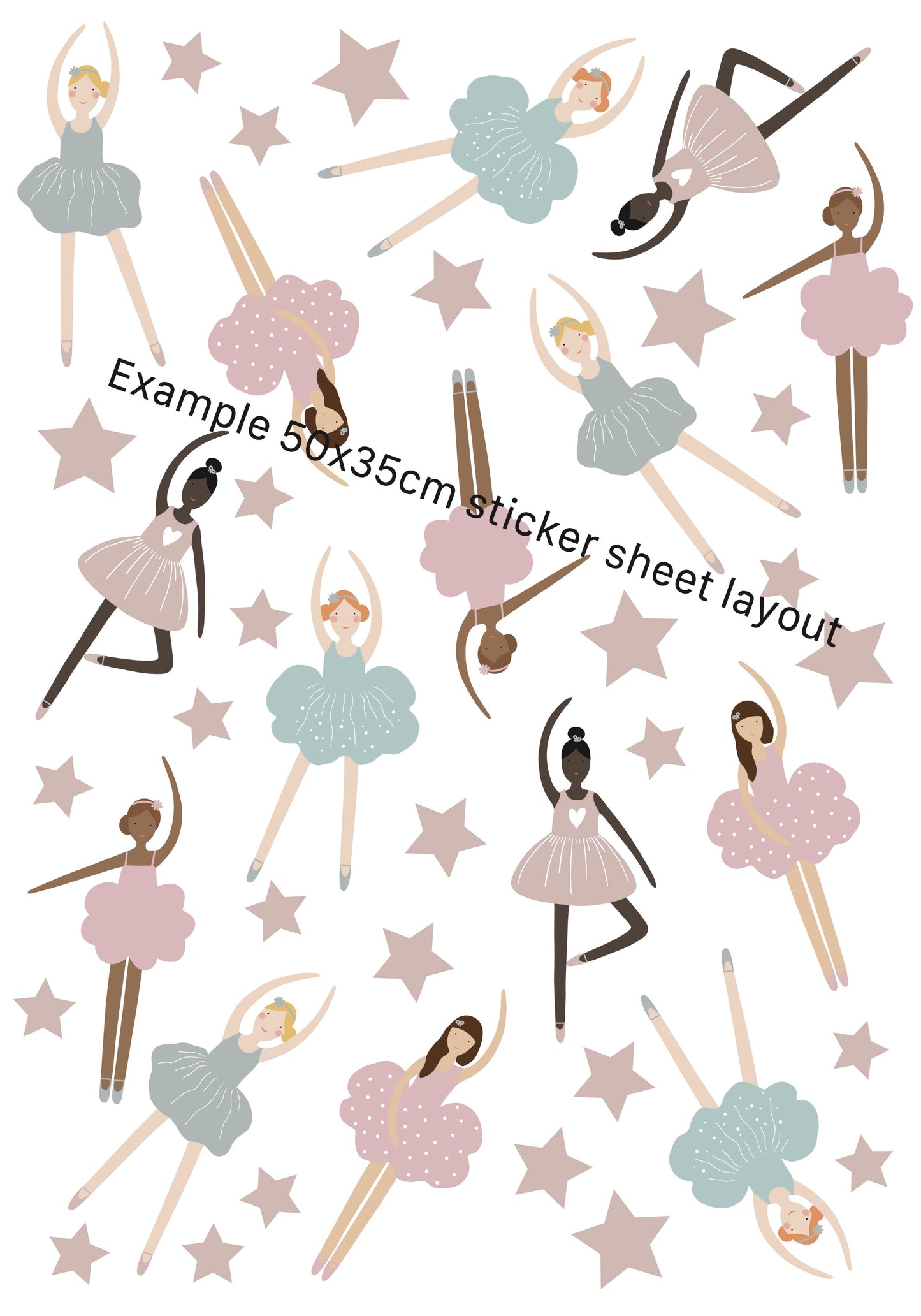 Ballerina Fabric Wall Stickers