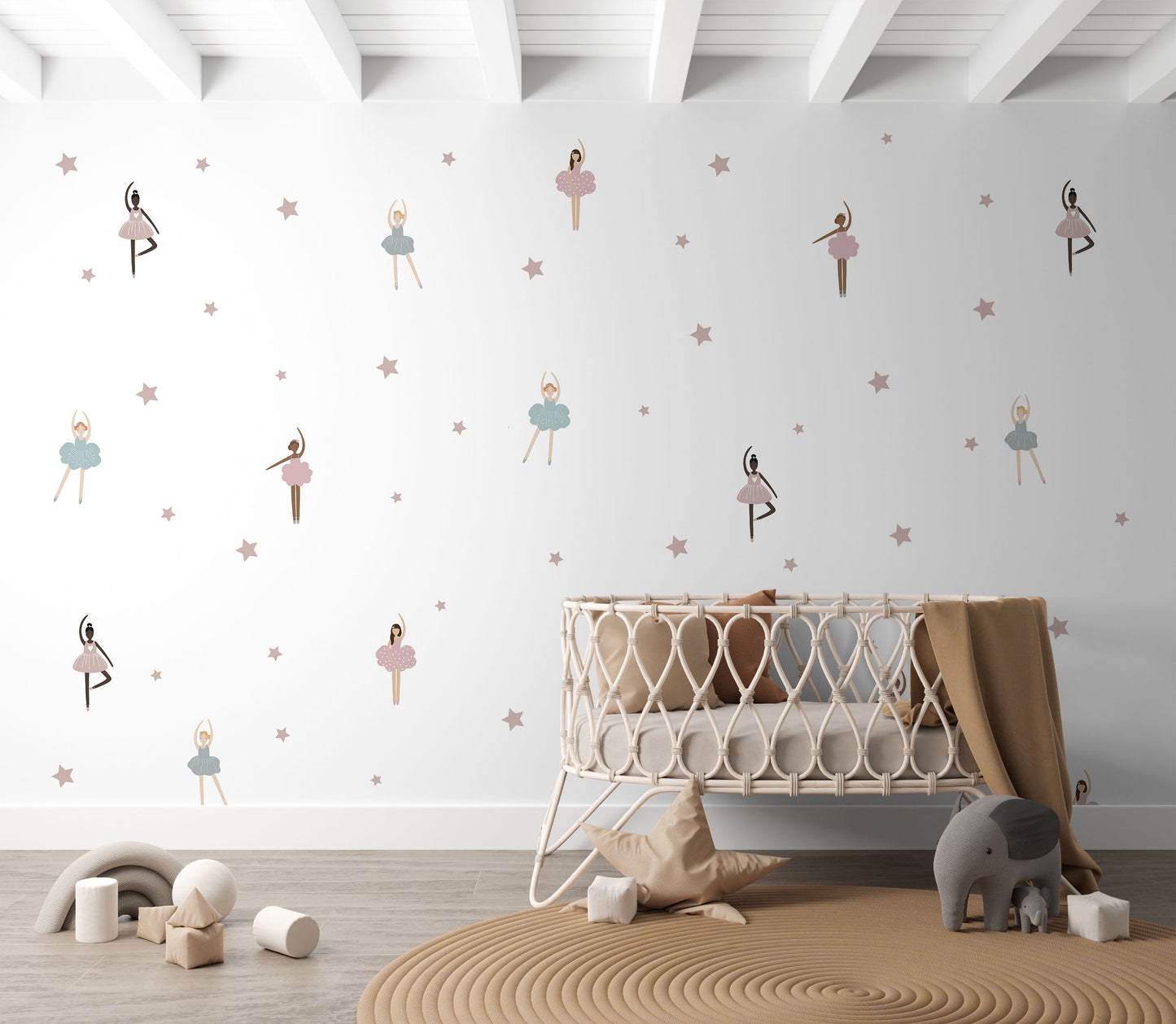 Ballerina Fabric Wall Stickers