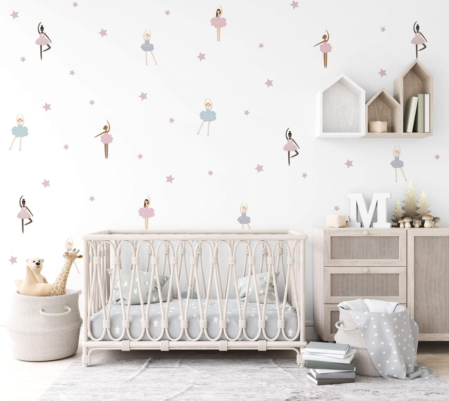 Ballerina Fabric Wall Stickers