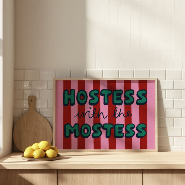 Hostess with the Mostess (green and red) print