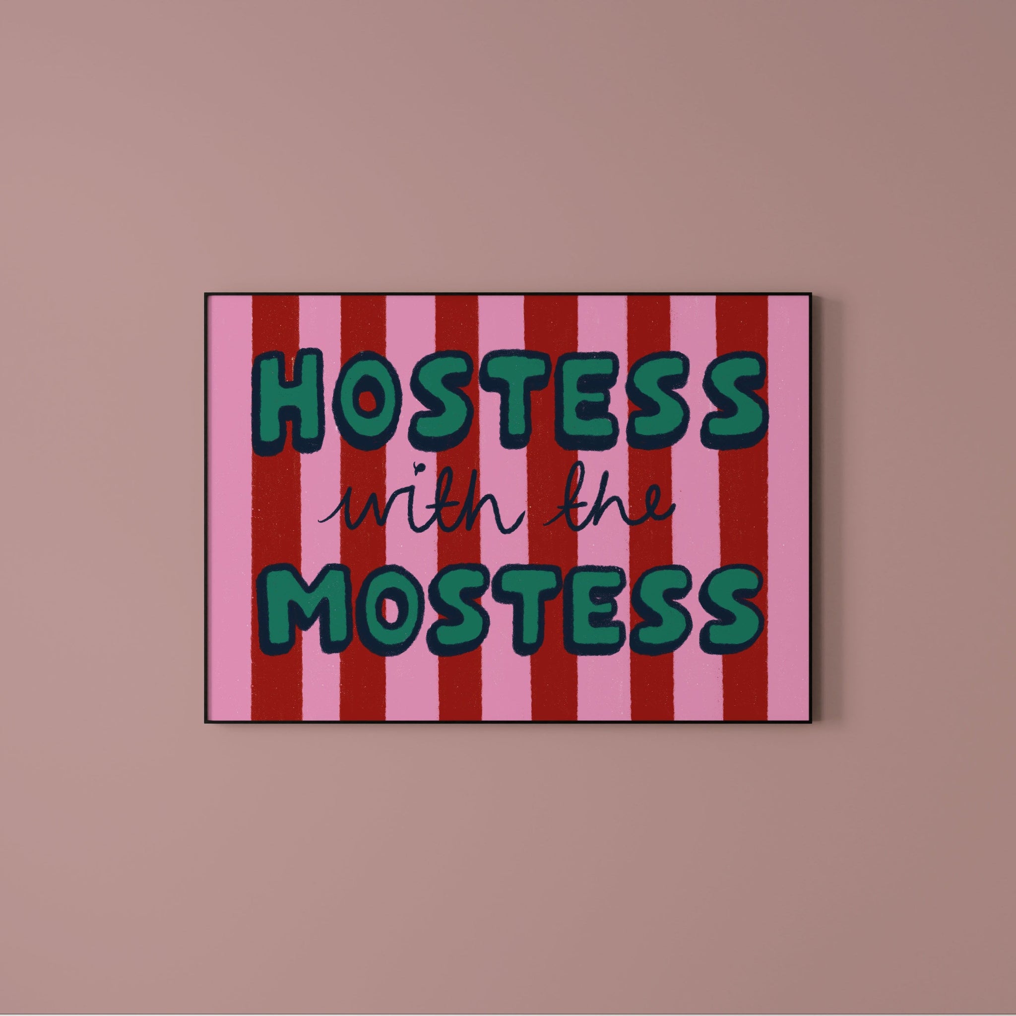 Hostess with the Mostess (green and red) print