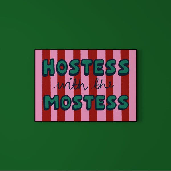 Hostess with the Mostess (green and red) print