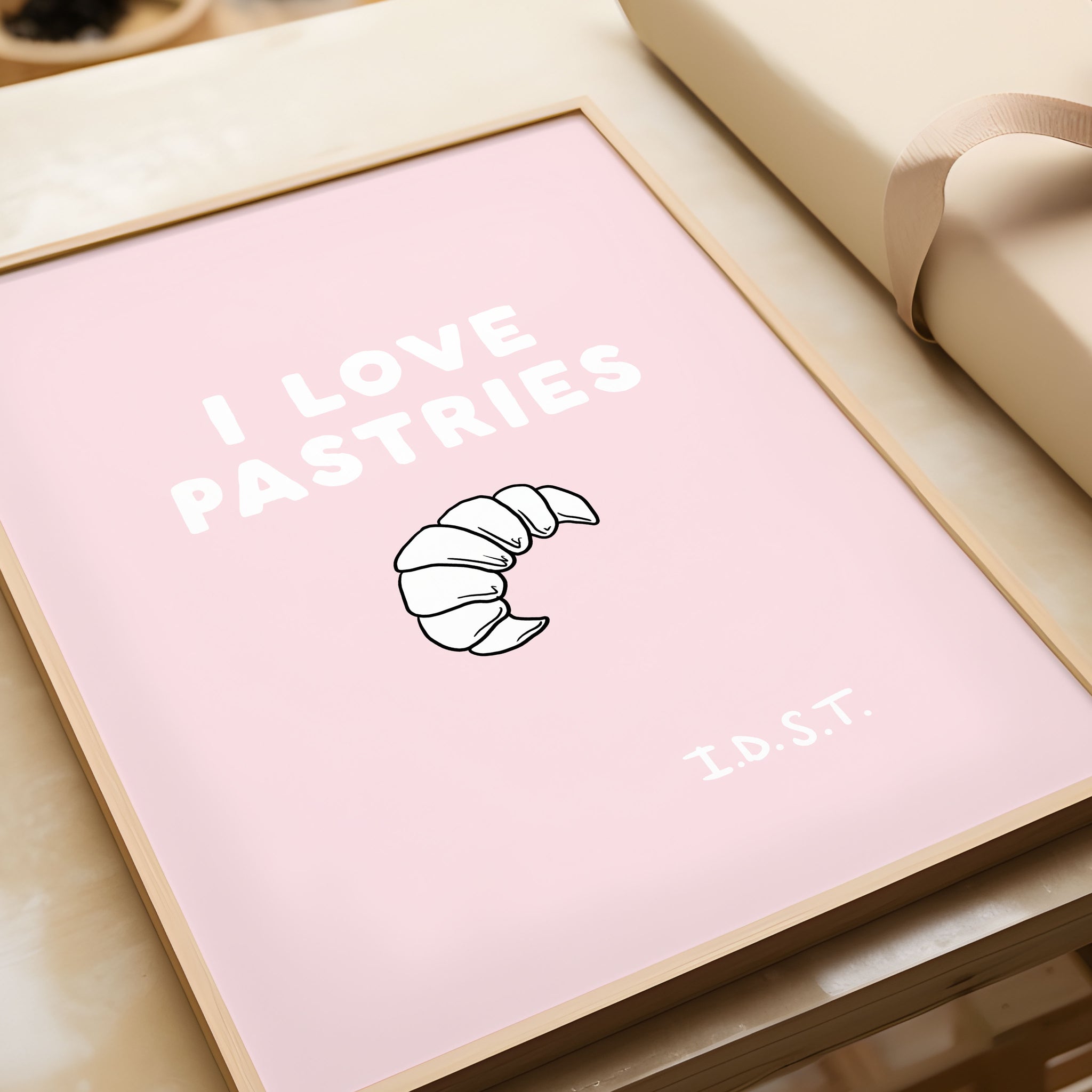 I Love Pastries (Pink) print