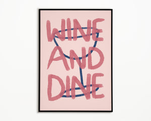 Wine and Dine Pink print