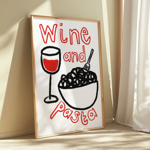 Wine and Pasta print