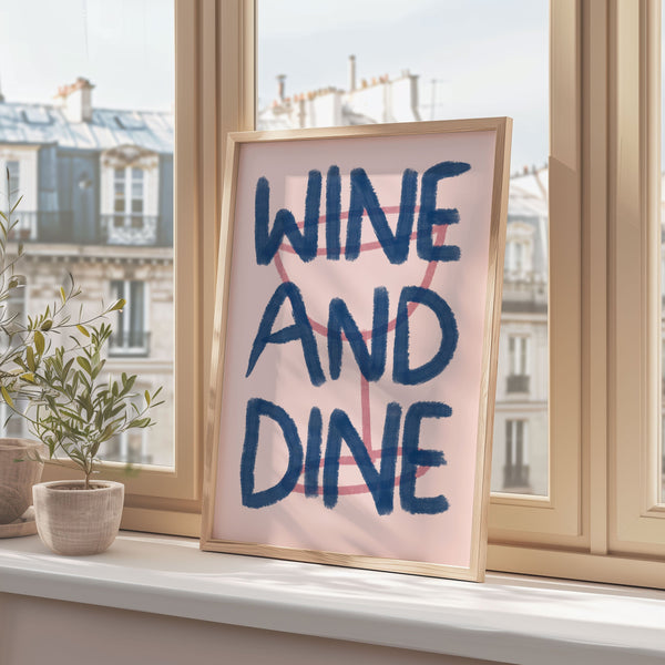 Wine and Dine Blue print