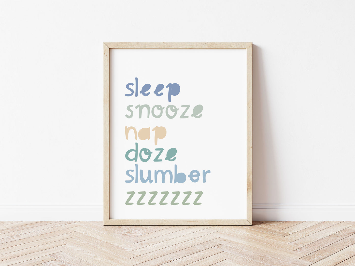 Sleep Snooze Greens Print