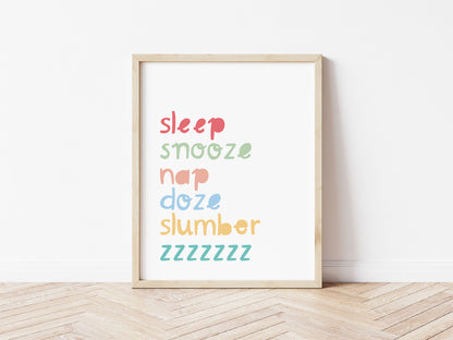 Sleep Snooze Spring Print