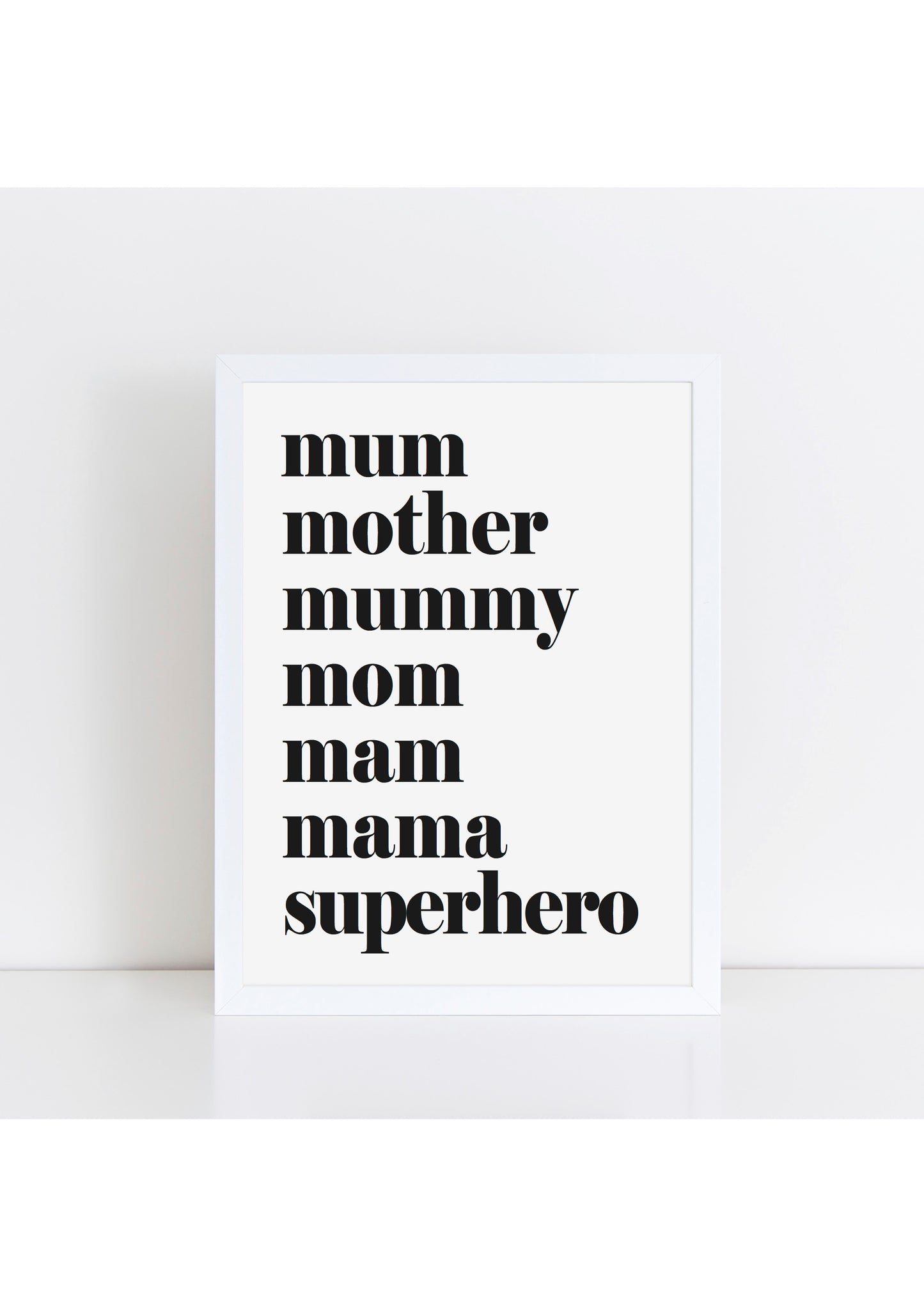 Mum Superhero Print - black